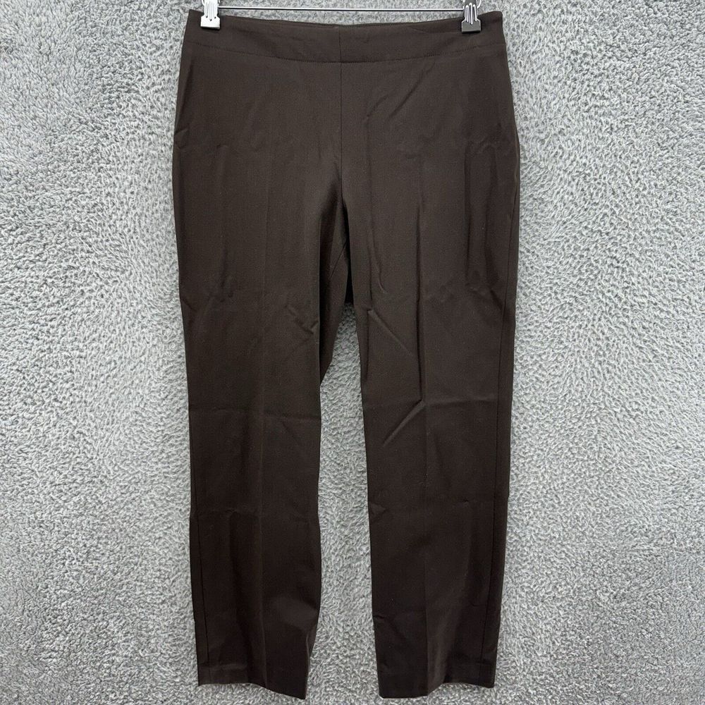 Talbots‎ Chino Pants Women 6P Brown Classic Slim Stretch Zip Mid Rise Flat Front